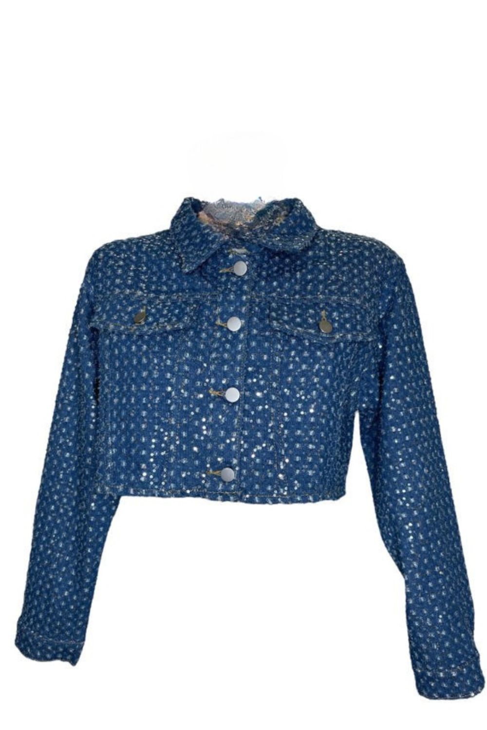 Veste jeans sequins NEW YORK