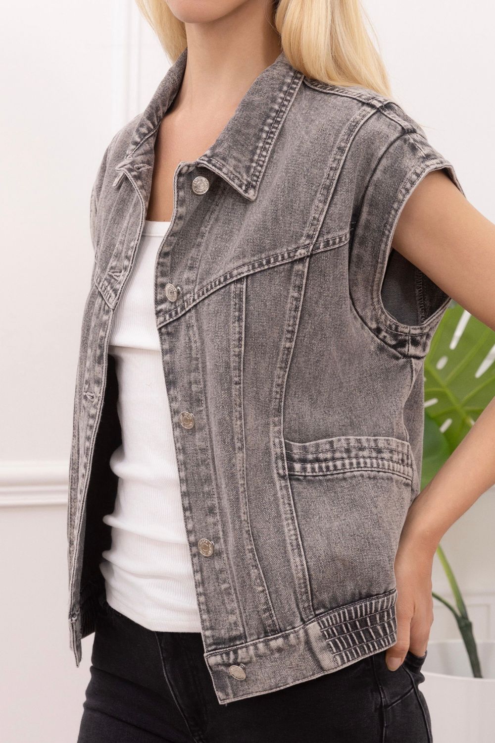 Veste sans manches jeans GENEVE